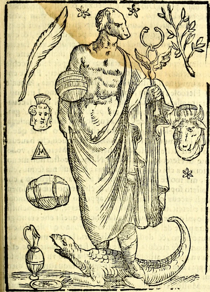 An illustration from Imagini delli dei de gl'antichi, 1647, leaf 212