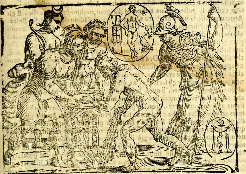 An illustration from Imagini delli dei de gl'antichi, 1647, leaf 218