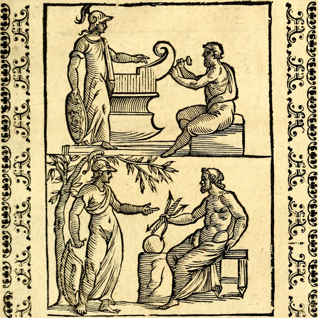 An illustration from Imagini delli dei de gl'antichi, 1647, leaf 358