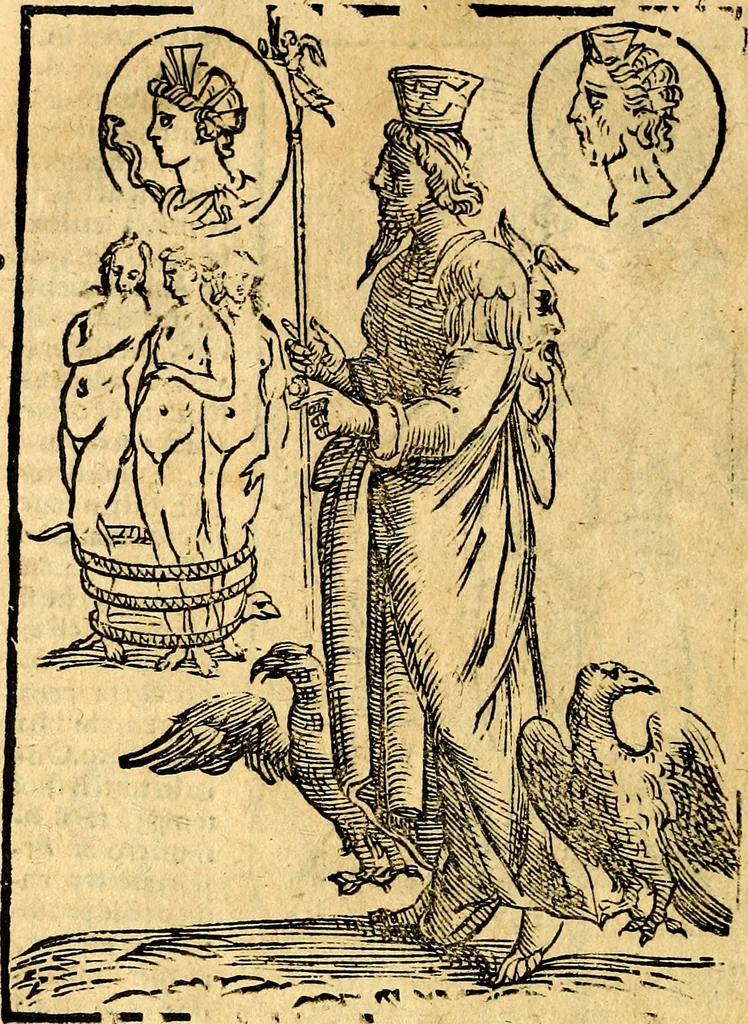 An illustration from Imagini delli dei de gl'antichi, 1647, leaf 73