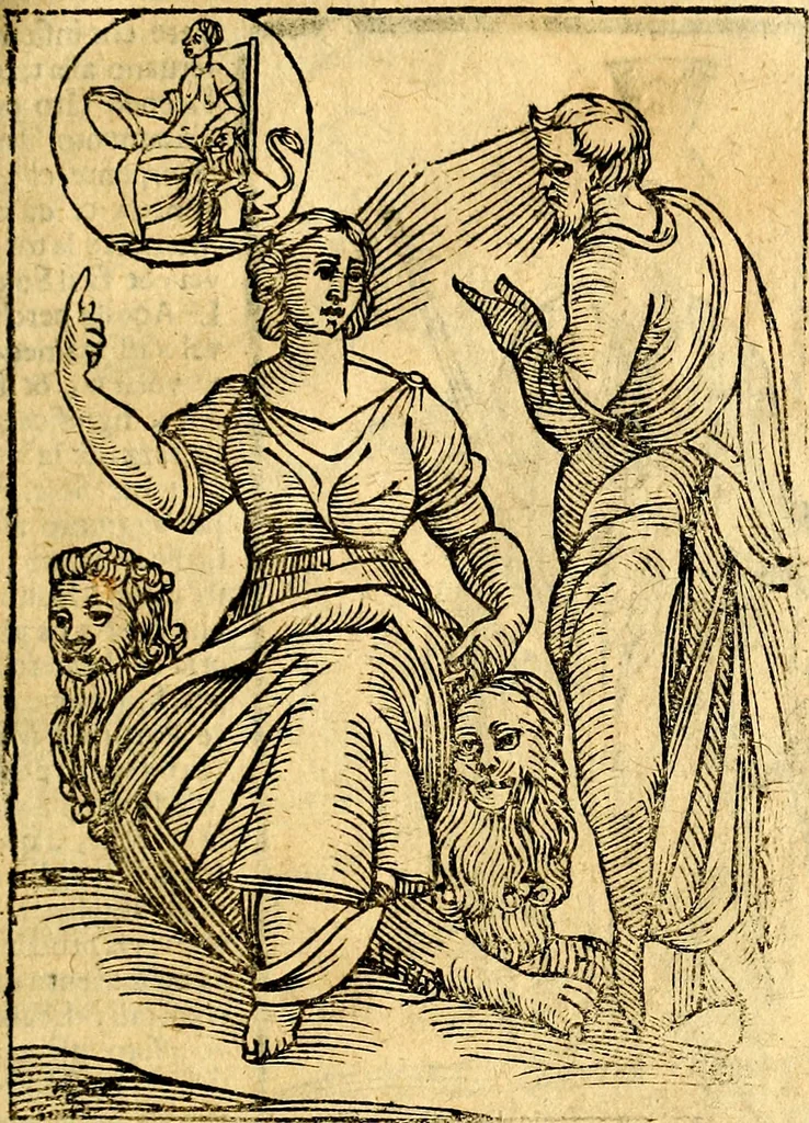 An illustration from Imagini delli dei de gl'antichi, 1647, leaf 74