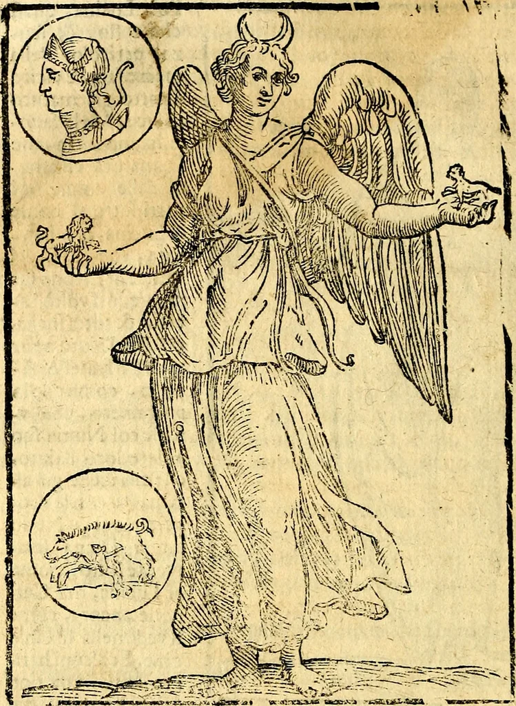 An illustration from Imagini delli dei de gl'antichi, 1647, leaf 93
