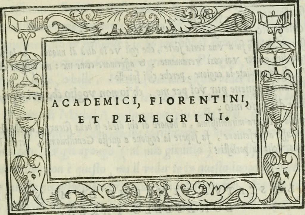 An illustration from I marmi del Doni, academico peregrino, 1552, leaf 300