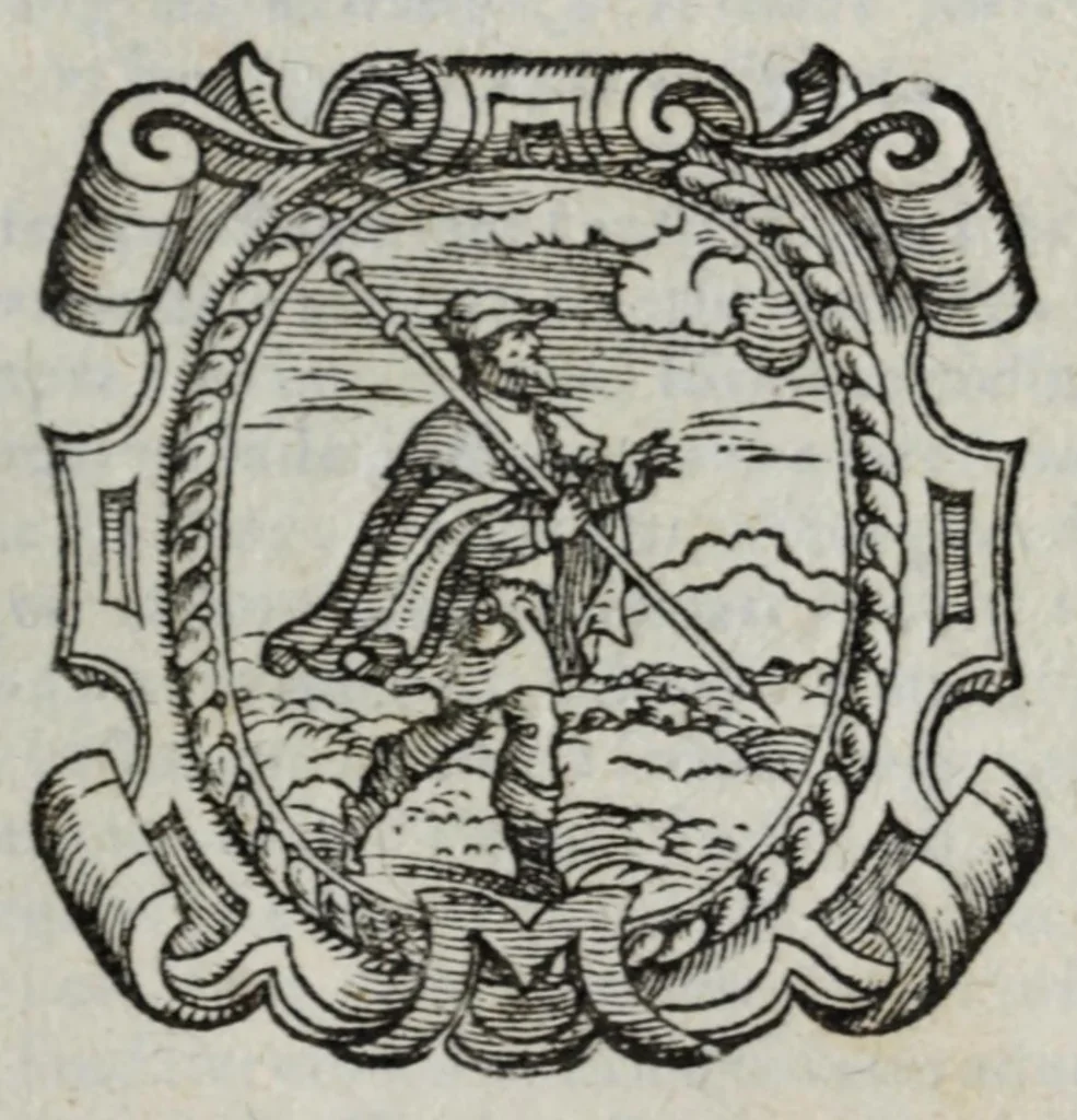 An illustration from I marmi del Doni, academico peregrino, cioè, Ragionamenti introdotti a farsi da varie conditioni d'huomini, à luoghi di honesto piacere in Firenze : ripieno di discorsi in varie scienze & discipline ; diviso in quattro libri .., 1609, leaf 151