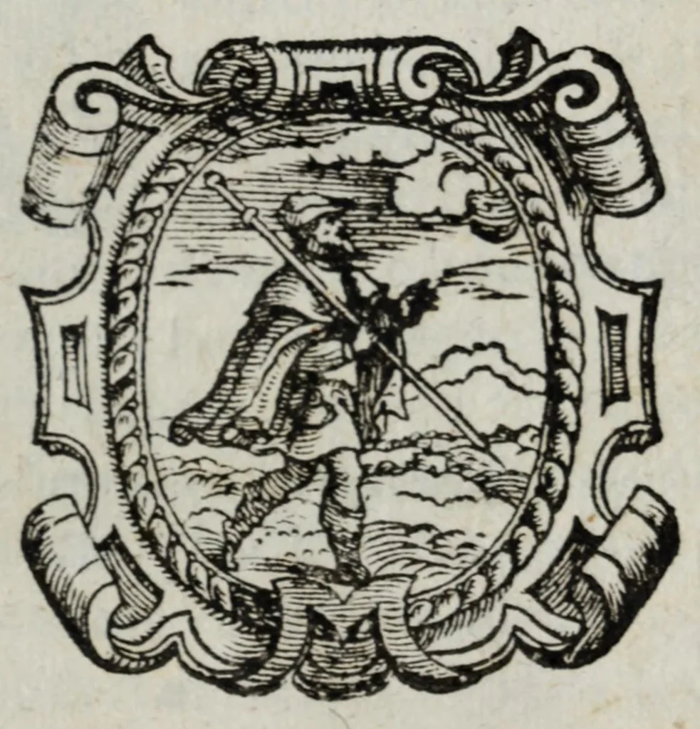 An illustration from I marmi del Doni, academico peregrino, cioè, Ragionamenti introdotti a farsi da varie conditioni d'huomini, à luoghi di honesto piacere in Firenze : ripieno di discorsi in varie scienze & discipline ; diviso in quattro libri .., 1609, leaf 231