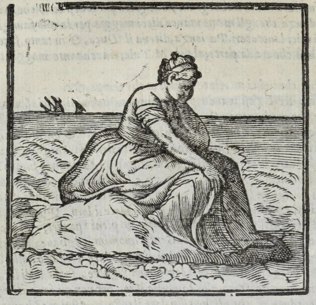 An illustration from I marmi del Doni, academico peregrino, cioè, Ragionamenti introdotti a farsi da varie conditioni d'huomini, à luoghi di honesto piacere in Firenze : ripieno di discorsi in varie scienze & discipline ; diviso in quattro libri .., 1609, leaf 78
