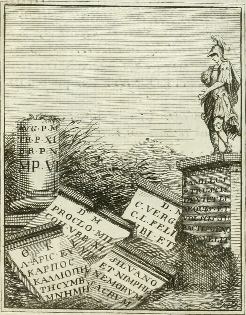 An illustration from I marmi riccardiani difesi dalle censure del marchese Scipione Maffei, 1781, leaf 4