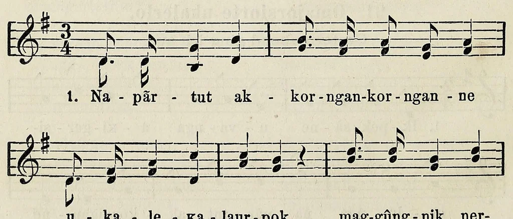 An illustration from Imgerutsit nôtiggit 100 = Hundert eskimoische Lieder : freie Übersetzungen und Nachbildungen deutscher Volksgesänge, 1872, leaf 92