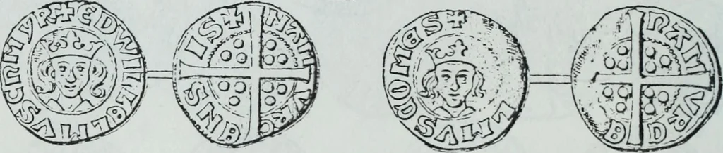An illustration from Imitations des monnaies au type esterlin frappées en Europe pendante le XIIIe et le XIVe siècle, 1871, leaf 11