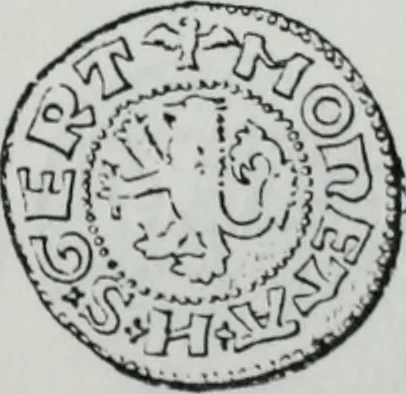 An illustration from Imitations des monnaies au type esterlin frappées en Europe pendante le XIIIe et le XIVe siècle, 1871, leaf 11