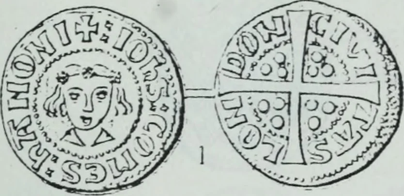 An illustration from Imitations des monnaies au type esterlin frappées en Europe pendante le XIIIe et le XIVe siècle, 1871, leaf 12