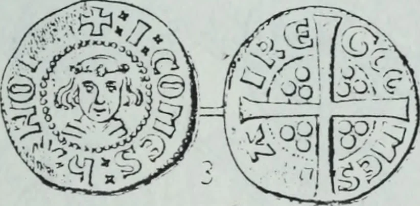 An illustration from Imitations des monnaies au type esterlin frappées en Europe pendante le XIIIe et le XIVe siècle, 1871, leaf 12