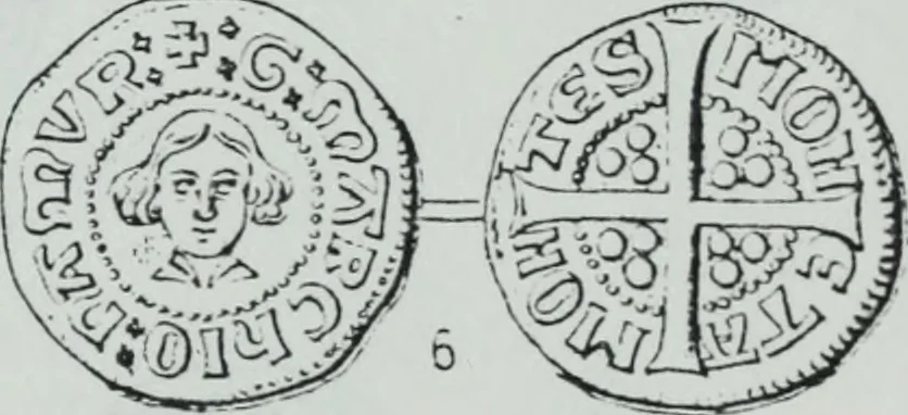 An illustration from Imitations des monnaies au type esterlin frappées en Europe pendante le XIIIe et le XIVe siècle, 1871, leaf 12