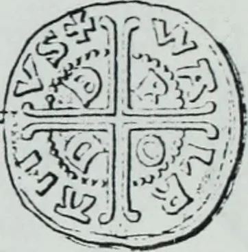 An illustration from Imitations des monnaies au type esterlin frappées en Europe pendante le XIIIe et le XIVe siècle, 1871, leaf 13