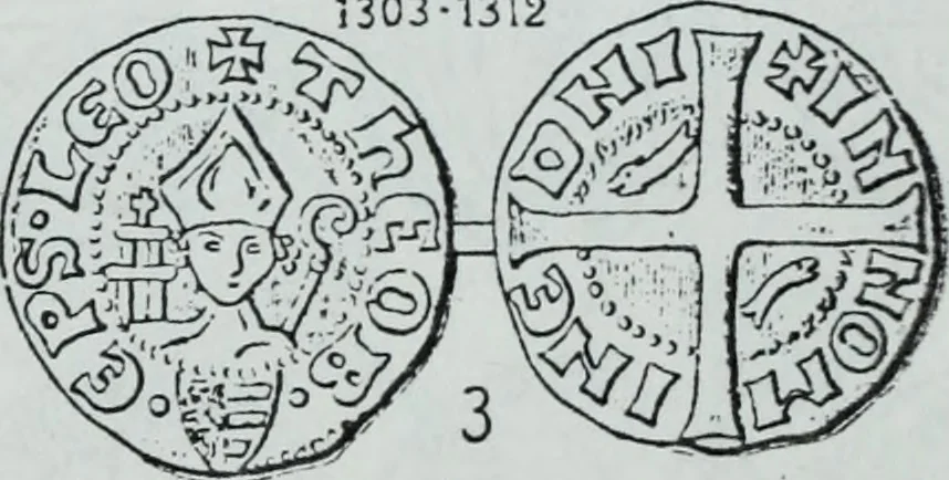 An illustration from Imitations des monnaies au type esterlin frappées en Europe pendante le XIIIe et le XIVe siècle, 1871, leaf 15