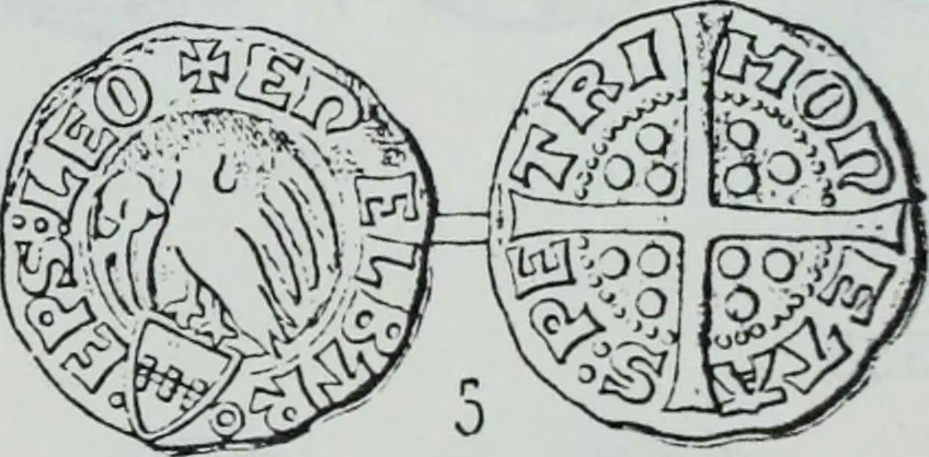 An illustration from Imitations des monnaies au type esterlin frappées en Europe pendante le XIIIe et le XIVe siècle, 1871, leaf 15