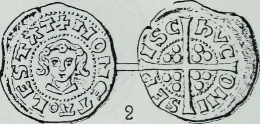 An illustration from Imitations des monnaies au type esterlin frappées en Europe pendante le XIIIe et le XIVe siècle, 1871, leaf 15