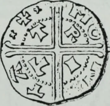 An illustration from Imitations des monnaies au type esterlin frappées en Europe pendante le XIIIe et le XIVe siècle, 1871, leaf 15