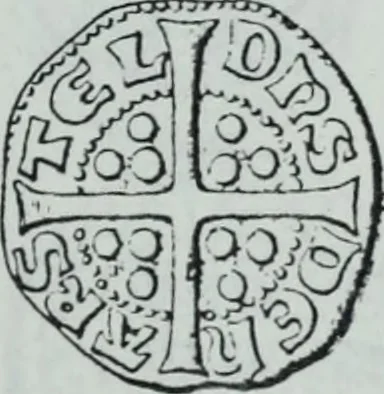 An illustration from Imitations des monnaies au type esterlin frappées en Europe pendante le XIIIe et le XIVe siècle, 1871, leaf 16