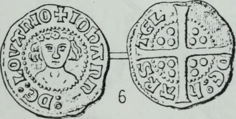 An illustration from Imitations des monnaies au type esterlin frappées en Europe pendante le XIIIe et le XIVe siècle, 1871, leaf 16