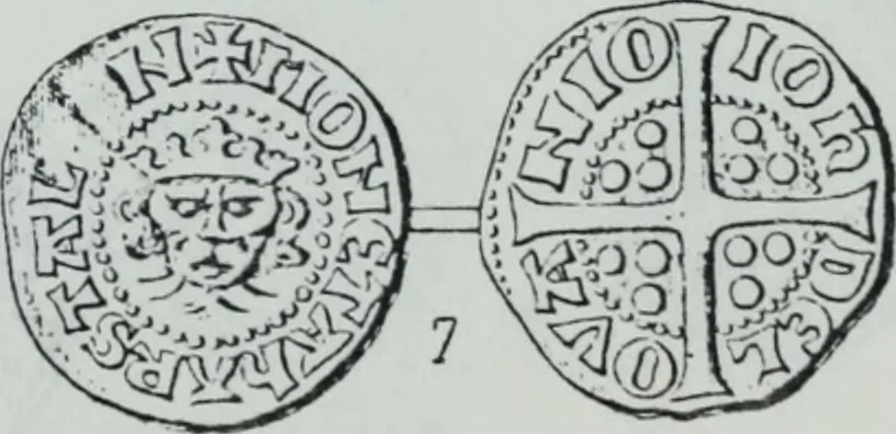 An illustration from Imitations des monnaies au type esterlin frappées en Europe pendante le XIIIe et le XIVe siècle, 1871, leaf 16