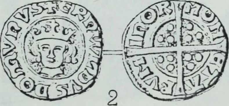 An illustration from Imitations des monnaies au type esterlin frappées en Europe pendante le XIIIe et le XIVe siècle, 1871, leaf 18