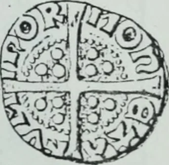 An illustration from Imitations des monnaies au type esterlin frappées en Europe pendante le XIIIe et le XIVe siècle, 1871, leaf 18
