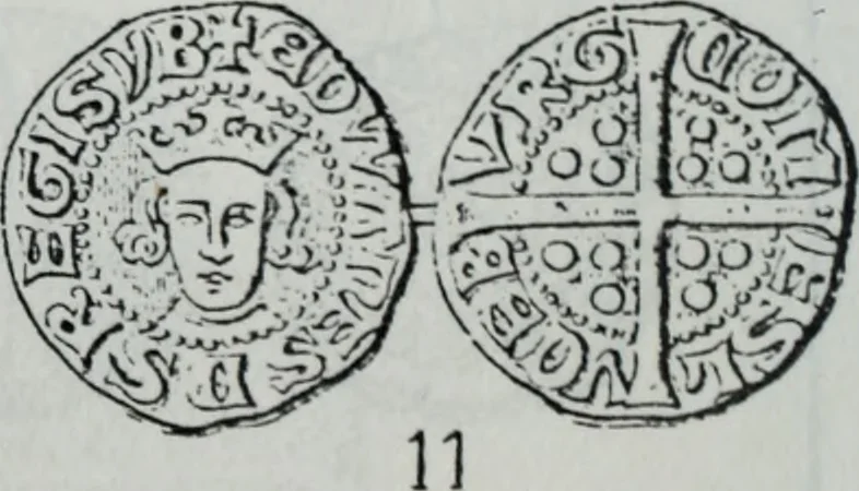An illustration from Imitations des monnaies au type esterlin frappées en Europe pendante le XIIIe et le XIVe siècle, 1871, leaf 19