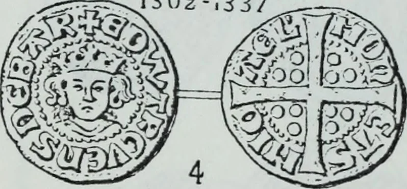 An illustration from Imitations des monnaies au type esterlin frappées en Europe pendante le XIIIe et le XIVe siècle, 1871, leaf 21