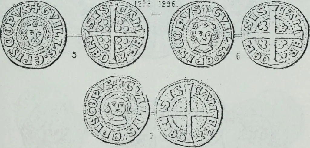 An illustration from Imitations des monnaies au type esterlin frappées en Europe pendante le XIIIe et le XIVe siècle, 1871, leaf 22
