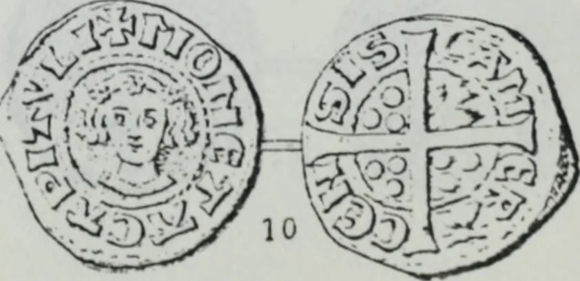 An illustration from Imitations des monnaies au type esterlin frappées en Europe pendante le XIIIe et le XIVe siècle, 1871, leaf 22