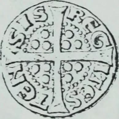 An illustration from Imitations des monnaies au type esterlin frappées en Europe pendante le XIIIe et le XIVe siècle, 1871, leaf 24