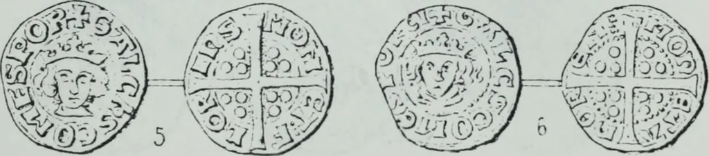 An illustration from Imitations des monnaies au type esterlin frappées en Europe pendante le XIIIe et le XIVe siècle, 1871, leaf 24