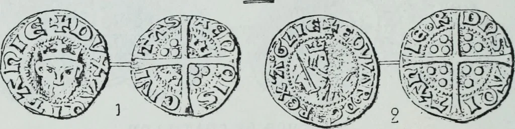 An illustration from Imitations des monnaies au type esterlin frappées en Europe pendante le XIIIe et le XIVe siècle, 1871, leaf 25