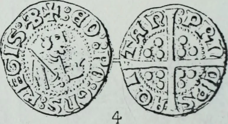 An illustration from Imitations des monnaies au type esterlin frappées en Europe pendante le XIIIe et le XIVe siècle, 1871, leaf 25