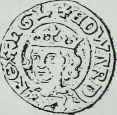 An illustration from Imitations des monnaies au type esterlin frappées en Europe pendante le XIIIe et le XIVe siècle, 1871, leaf 25