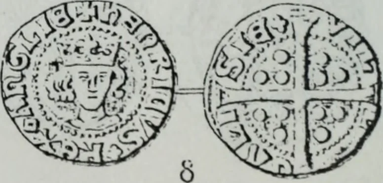 An illustration from Imitations des monnaies au type esterlin frappées en Europe pendante le XIIIe et le XIVe siècle, 1871, leaf 25