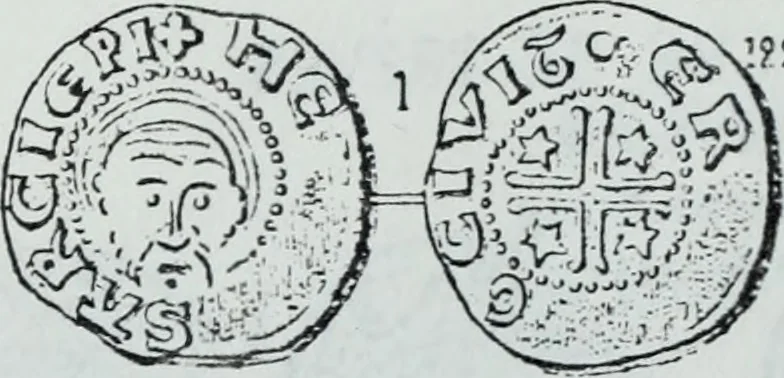 An illustration from Imitations des monnaies au type esterlin frappées en Europe pendante le XIIIe et le XIVe siècle, 1871, leaf 29