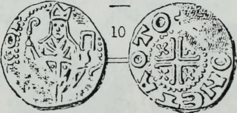 An illustration from Imitations des monnaies au type esterlin frappées en Europe pendante le XIIIe et le XIVe siècle, 1871, leaf 29