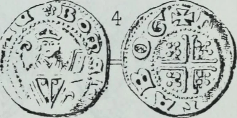 An illustration from Imitations des monnaies au type esterlin frappées en Europe pendante le XIIIe et le XIVe siècle, 1871, leaf 30