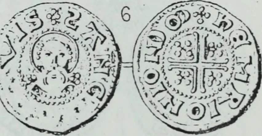 An illustration from Imitations des monnaies au type esterlin frappées en Europe pendante le XIIIe et le XIVe siècle, 1871, leaf 30