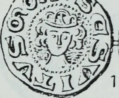 An illustration from Imitations des monnaies au type esterlin frappées en Europe pendante le XIIIe et le XIVe siècle, 1871, leaf 31
