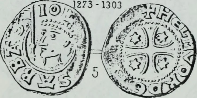 An illustration from Imitations des monnaies au type esterlin frappées en Europe pendante le XIIIe et le XIVe siècle, 1871, leaf 31