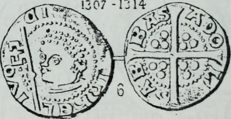 An illustration from Imitations des monnaies au type esterlin frappées en Europe pendante le XIIIe et le XIVe siècle, 1871, leaf 31
