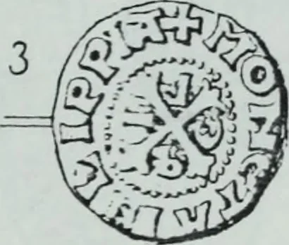 An illustration from Imitations des monnaies au type esterlin frappées en Europe pendante le XIIIe et le XIVe siècle, 1871, leaf 32