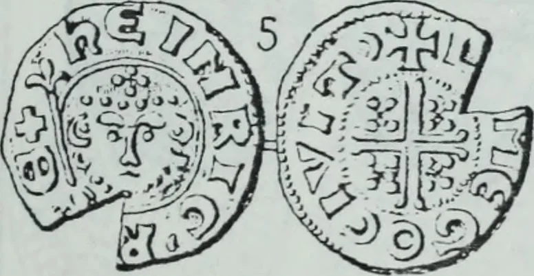 An illustration from Imitations des monnaies au type esterlin frappées en Europe pendante le XIIIe et le XIVe siècle, 1871, leaf 32