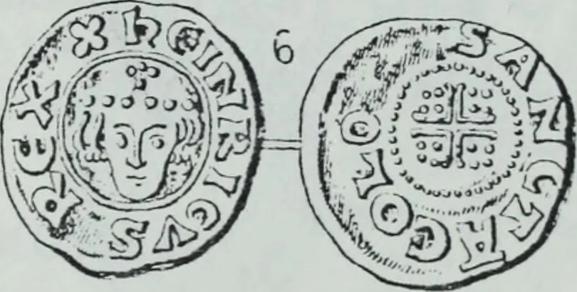 An illustration from Imitations des monnaies au type esterlin frappées en Europe pendante le XIIIe et le XIVe siècle, 1871, leaf 32
