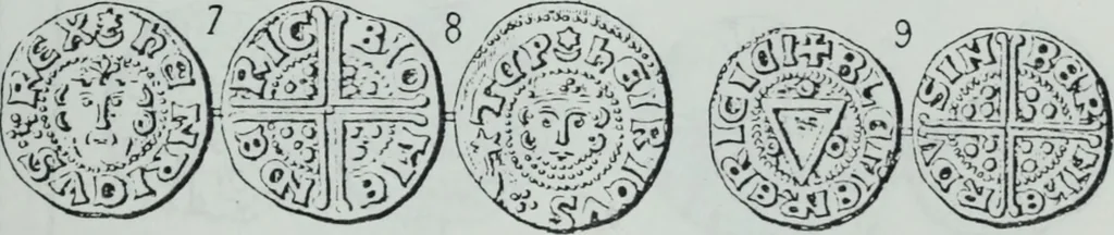 An illustration from Imitations des monnaies au type esterlin frappées en Europe pendante le XIIIe et le XIVe siècle, 1871, leaf 32