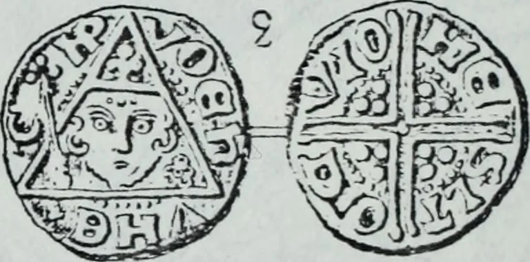 An illustration from Imitations des monnaies au type esterlin frappées en Europe pendante le XIIIe et le XIVe siècle, 1871, leaf 33