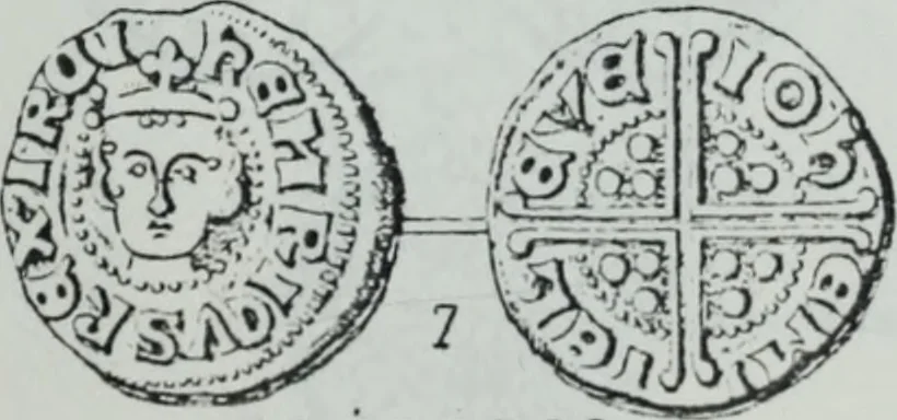 An illustration from Imitations des monnaies au type esterlin frappées en Europe pendante le XIIIe et le XIVe siècle, 1871, leaf 34